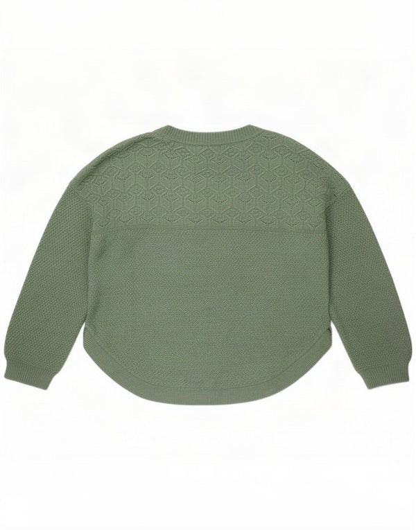 Fat Face Womens Oversized Crew Neck Jumper Sweater UK 16 Large Green