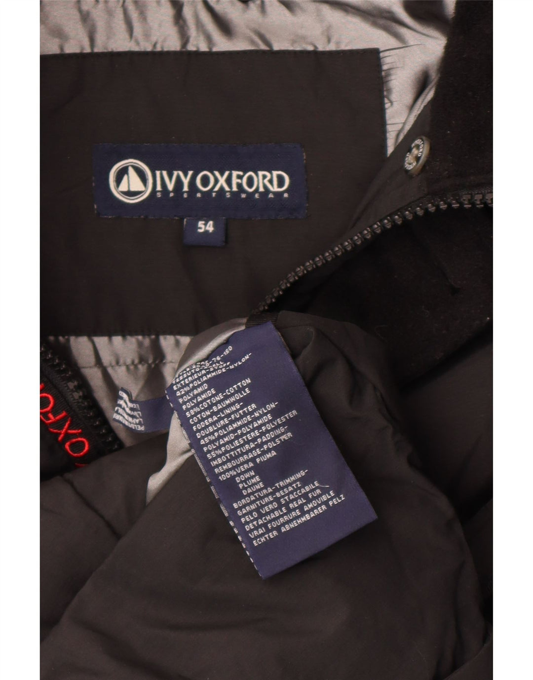 Ivy Oxford Mens Hooded Padded Jacket IT 54 2XL Black Polyamide