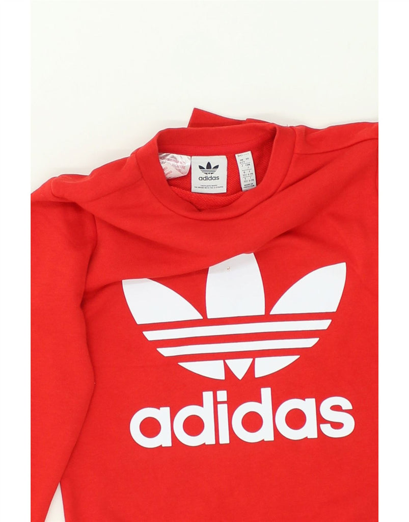 ADIDAS Boys Graphic Sweatshirt Jumper 6-7 Years Red Cotton | Vintage Adidas | Thrift | Second-Hand Adidas | Used Clothing | Messina Hembry 