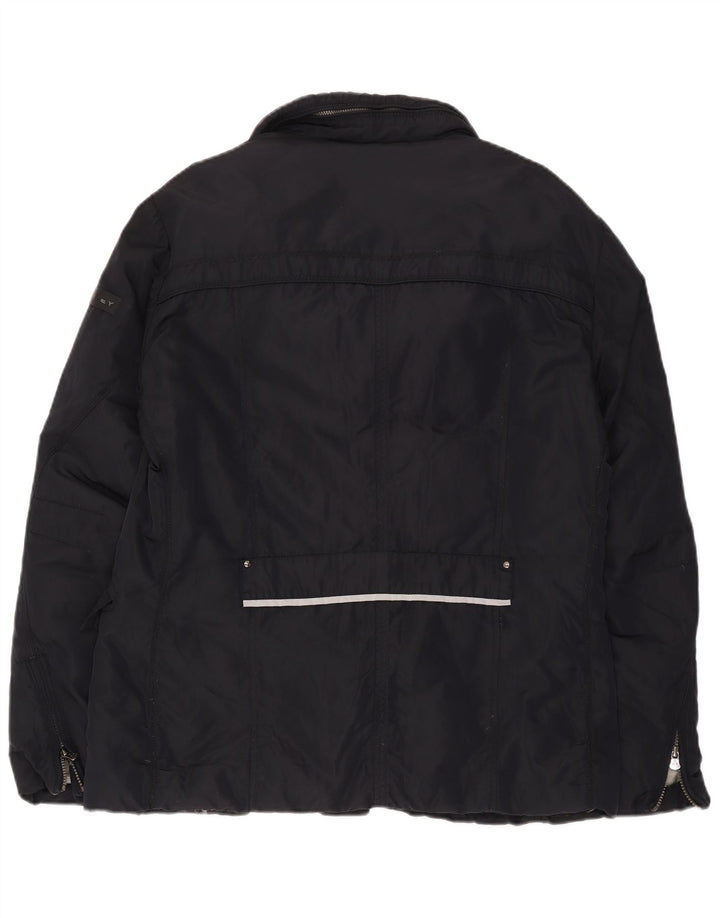 PEUTEREY Mens Padded Jacket IT 54 2XL Navy Blue Polyester