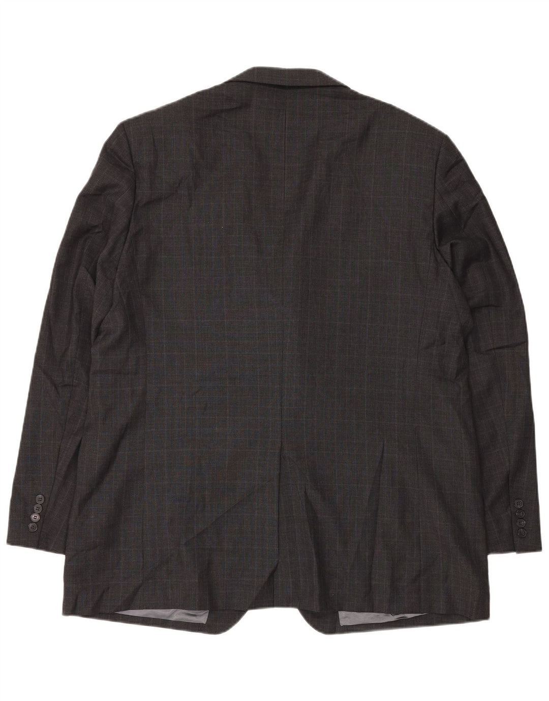Marks & Spencer Mens Long 3 Button Blazer Jacket UK 48 2XL Grey Check