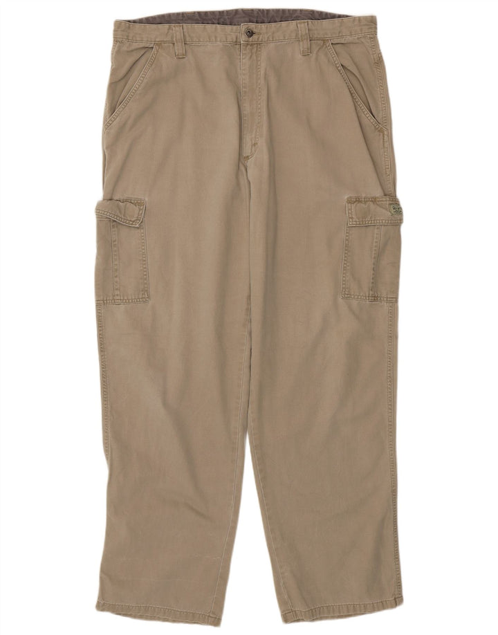 WRANGLER Mens Straight Cargo Trousers W38 L34 Beige Cotton