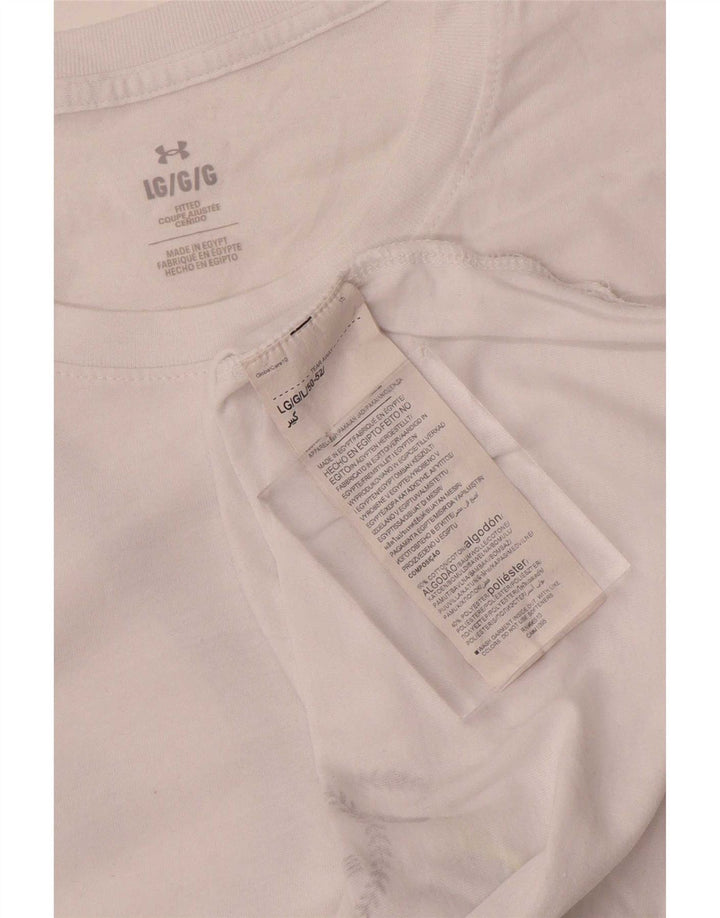Under Armour Mens Graphic Top Long Sleeve Large White Cotton