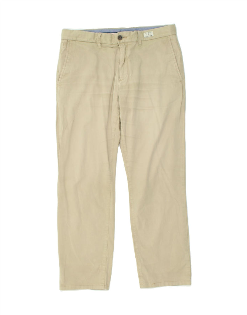 TOMMY HILFIGER Mens Straight Chino Trousers W32 L30 Beige Cotton | Vintage Tommy Hilfiger | Thrift | Second-Hand Tommy Hilfiger | Used Clothing | Messina Hembry 