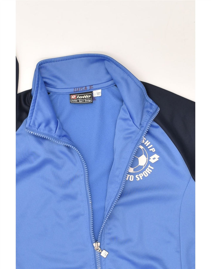 LOTTO Girls Tracksuit Top Jacket 13-14 Years Blue Colourblock Polyester | Vintage Lotto | Thrift | Second-Hand Lotto | Used Clothing | Messina Hembry 