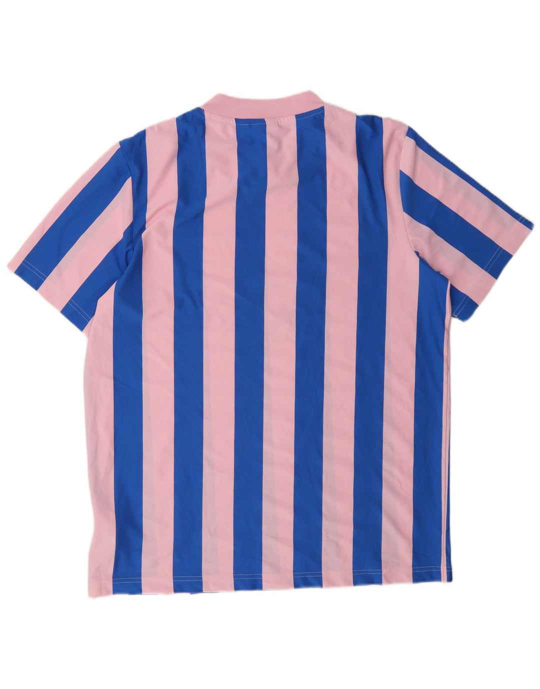 Adidas Mens Graphic T-Shirt Top Medium Pink Striped Polyester