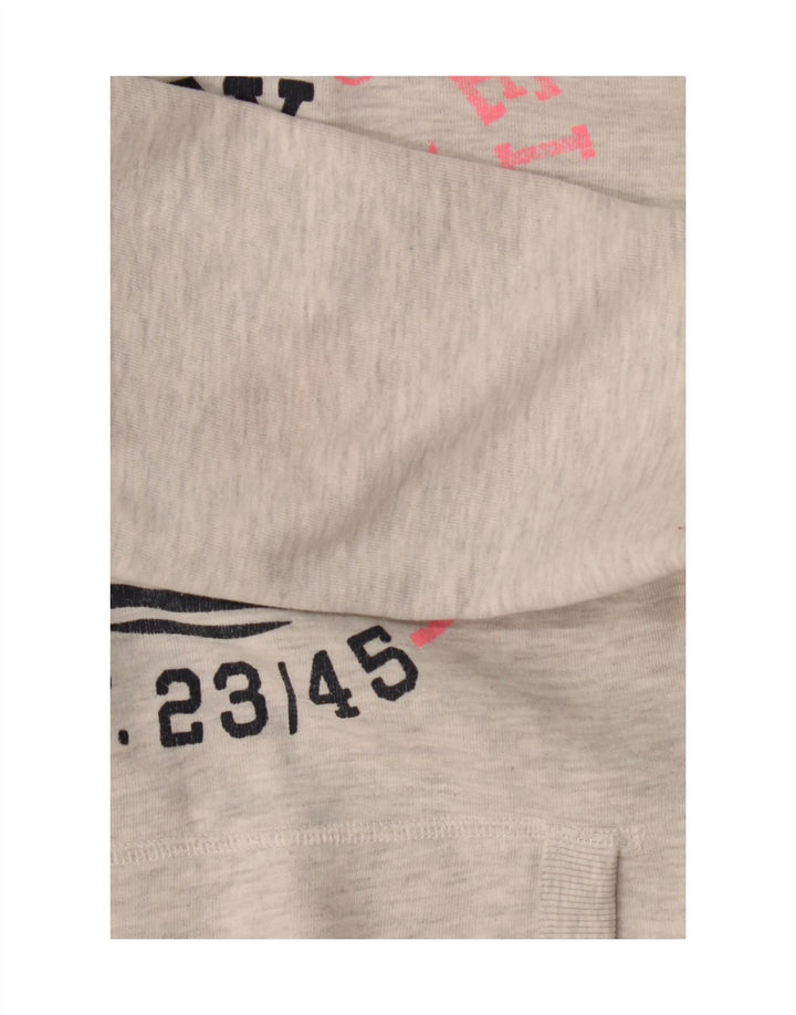 Superdry Mens Graphic Hoodie Jumper Medium Grey Cotton