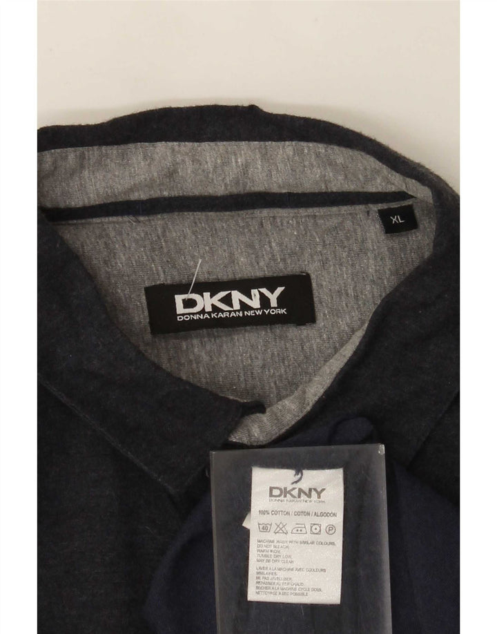 Dkny Mens Shirt XL Navy Blue Cotton