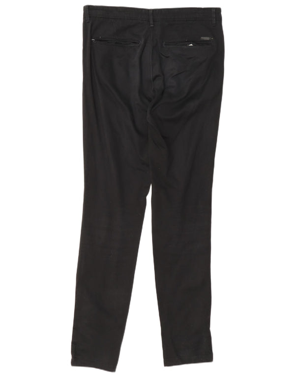 Jack & Jones Mens Slim Chino Trousers W30 L34 Black Cotton