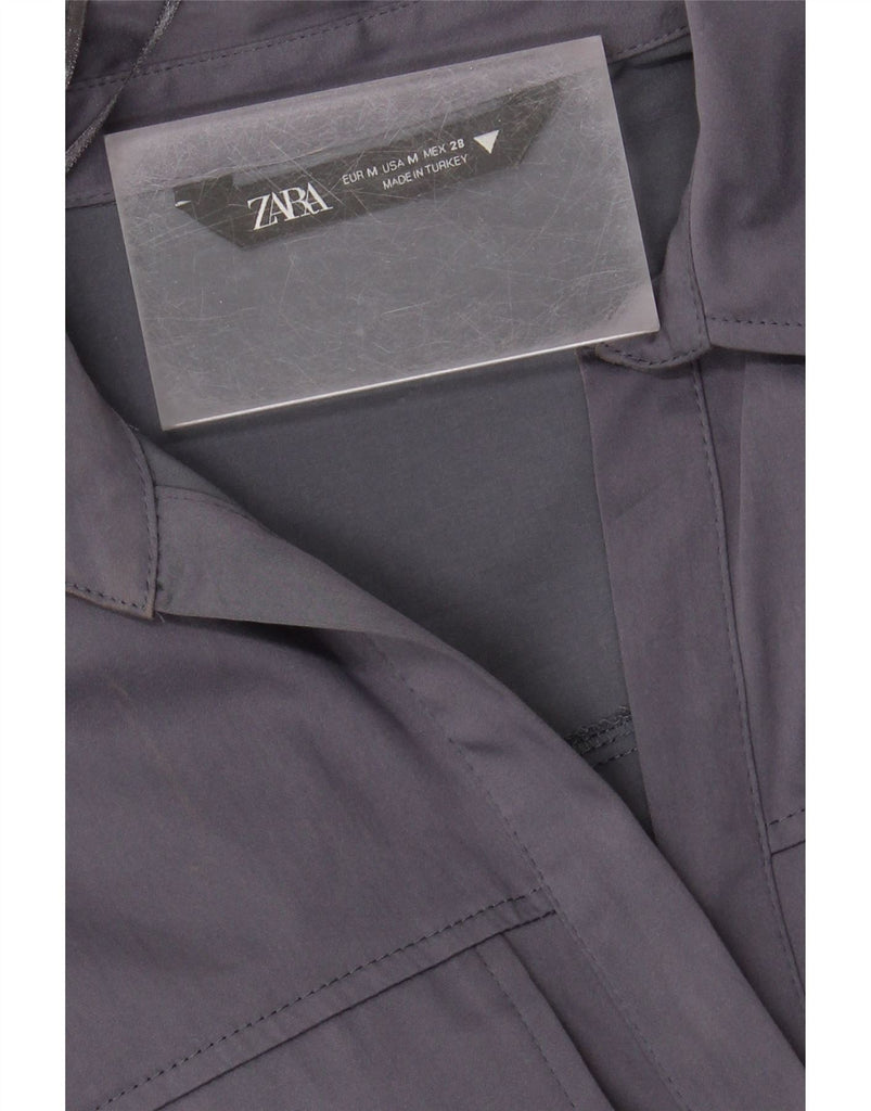 ZARA Womens Pullover Shirt Dress UK 12 Medium Navy Blue Cotton Vintage Zara and Second-Hand Zara from Messina Hembry 