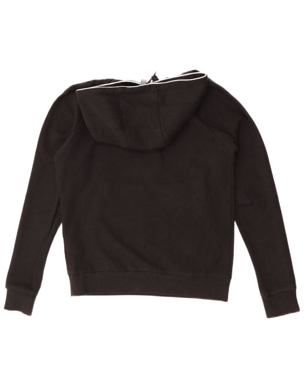 Ellesse Womens Graphic Hoodie Jumper UK 8 Small Black Cotton