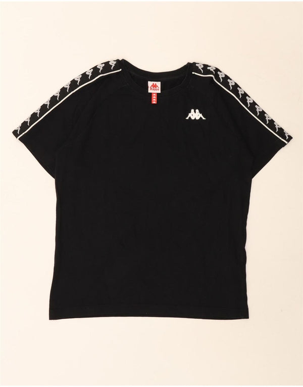 Kappa Mens Graphic T-Shirt Top Small Black Cotton
