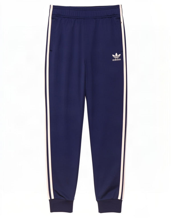 Adidas Boys Tracksuit Trousers Joggers 13-14 Years Navy Blue Polyester