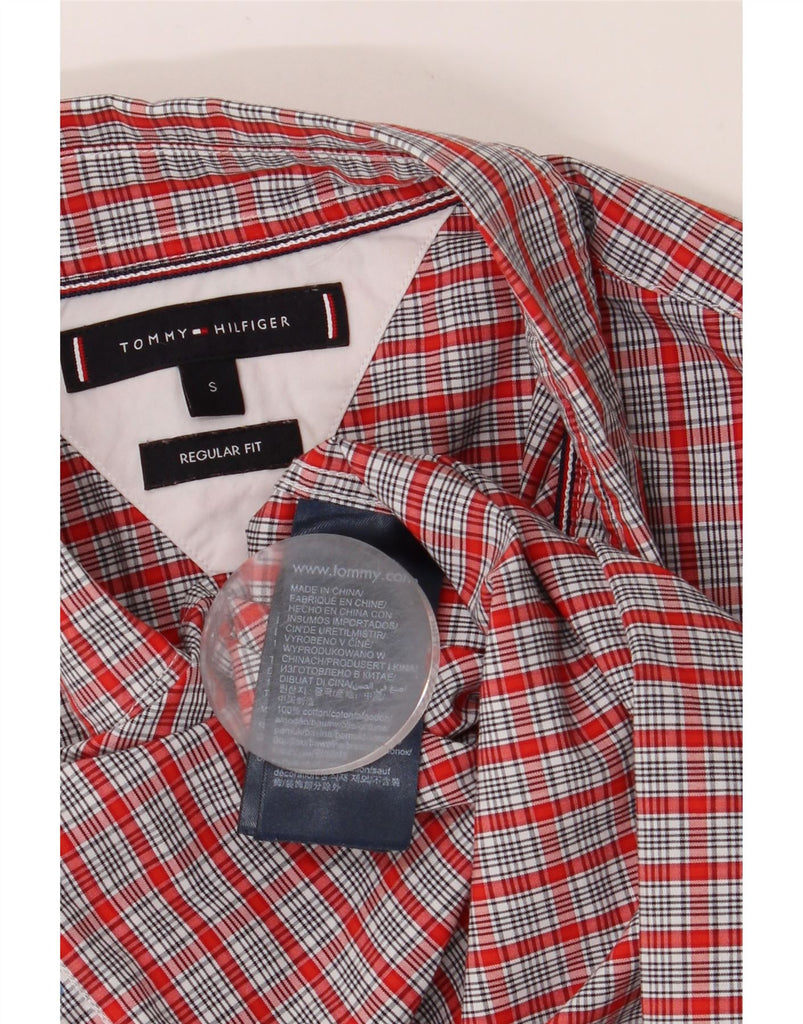 TOMMY HILFIGER Mens Regular Fit Shirt Small Red Check Cotton Vintage Tommy Hilfiger and Second-Hand Tommy Hilfiger from Messina Hembry 