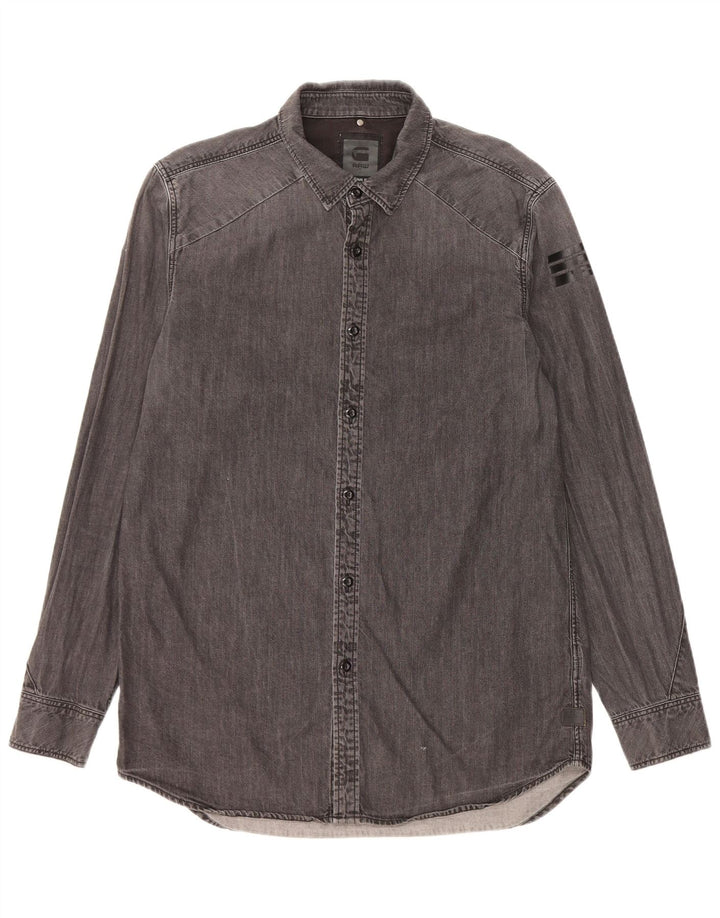 G-Star Mens Denim Shirt Large Grey Cotton