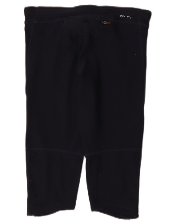 Nike Womens Capri Leggings UK 10 Small Navy Blue Polyester Sports