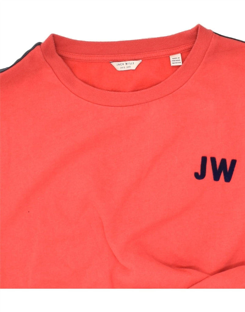 JACK WILLS Womens Crop Sweatshirt Jumper UK 12 Medium  Red Cotton | Vintage Jack Wills | Thrift | Second-Hand Jack Wills | Used Clothing | Messina Hembry 