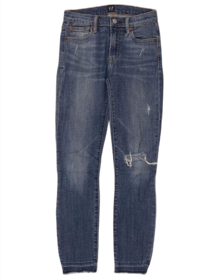 Gap Mens Distressed Slim Jeans W24 L27 Blue Cotton