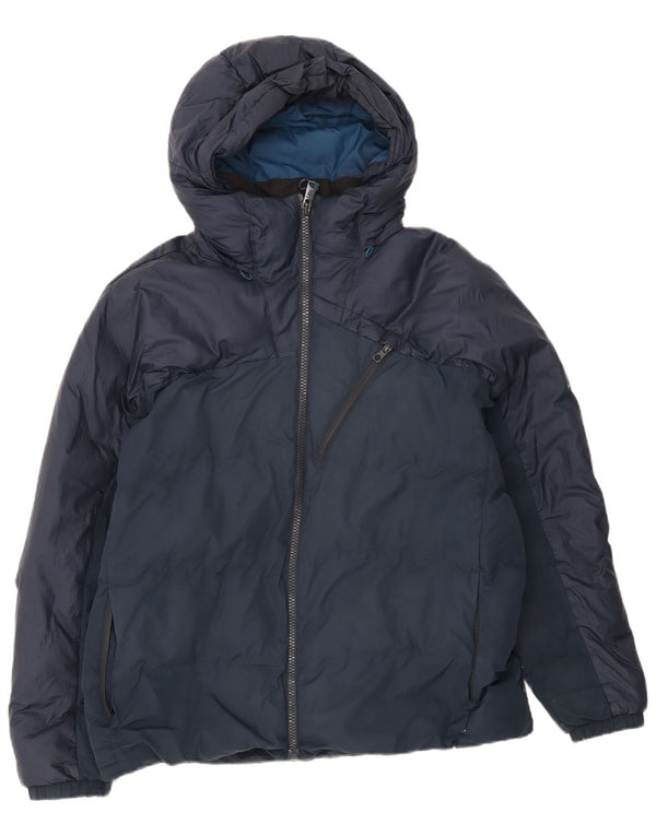 Timberland Mens Hooded Padded Jacket UK 42 XL Navy Blue Nylon