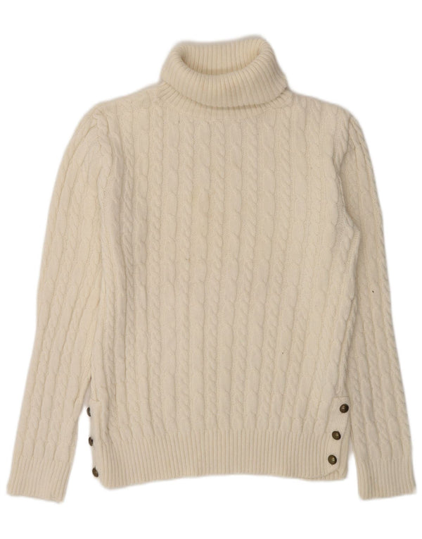 Zara Womens Roll Neck Jumper Sweater UK 16 Large Off White Acrylic