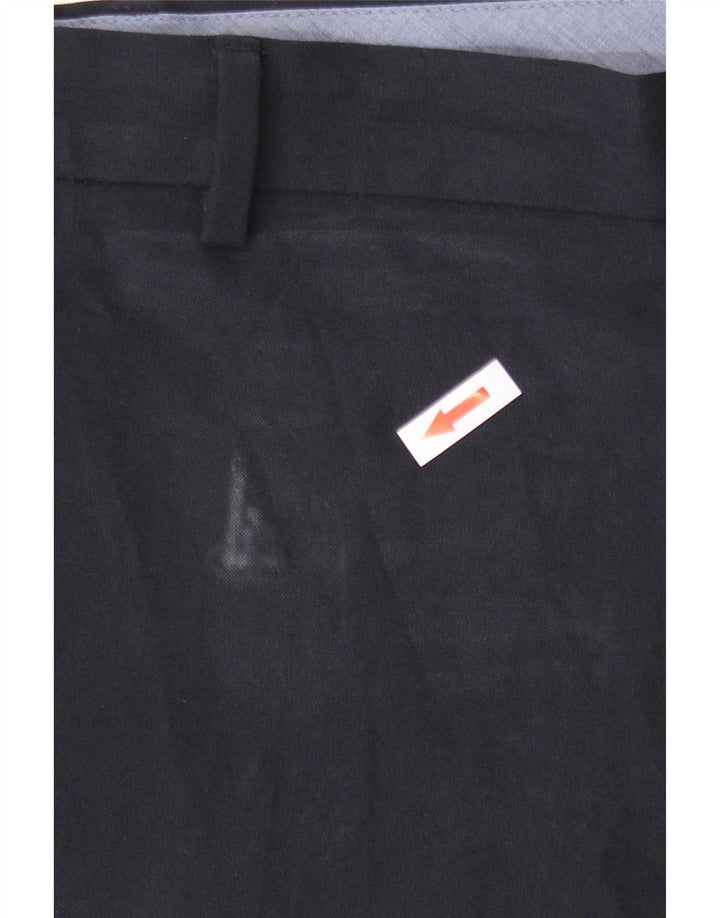 Marks & Spencer Mens Regular Cropped Trousers W44 L26 Navy Blue Polyester