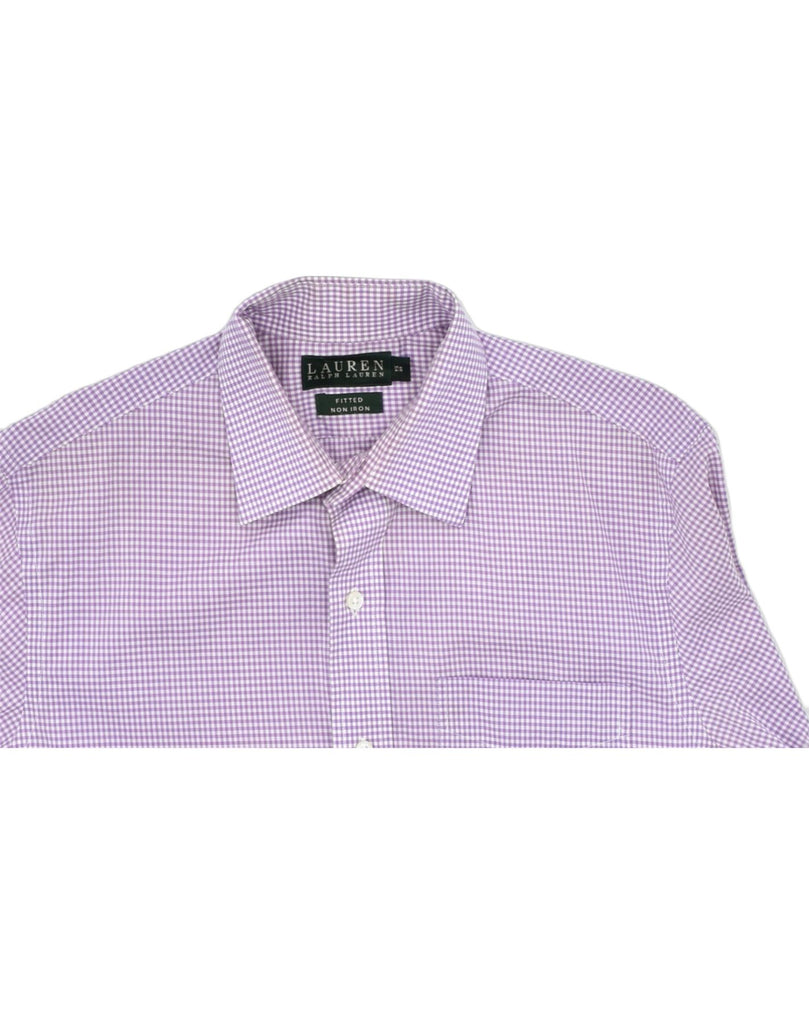 RALPH LAUREN Mens NON - IRON Shirt Size 15 38 Medium Purple Gingham Cotton | Vintage | Thrift | Second-Hand | Used Clothing | Messina Hembry 