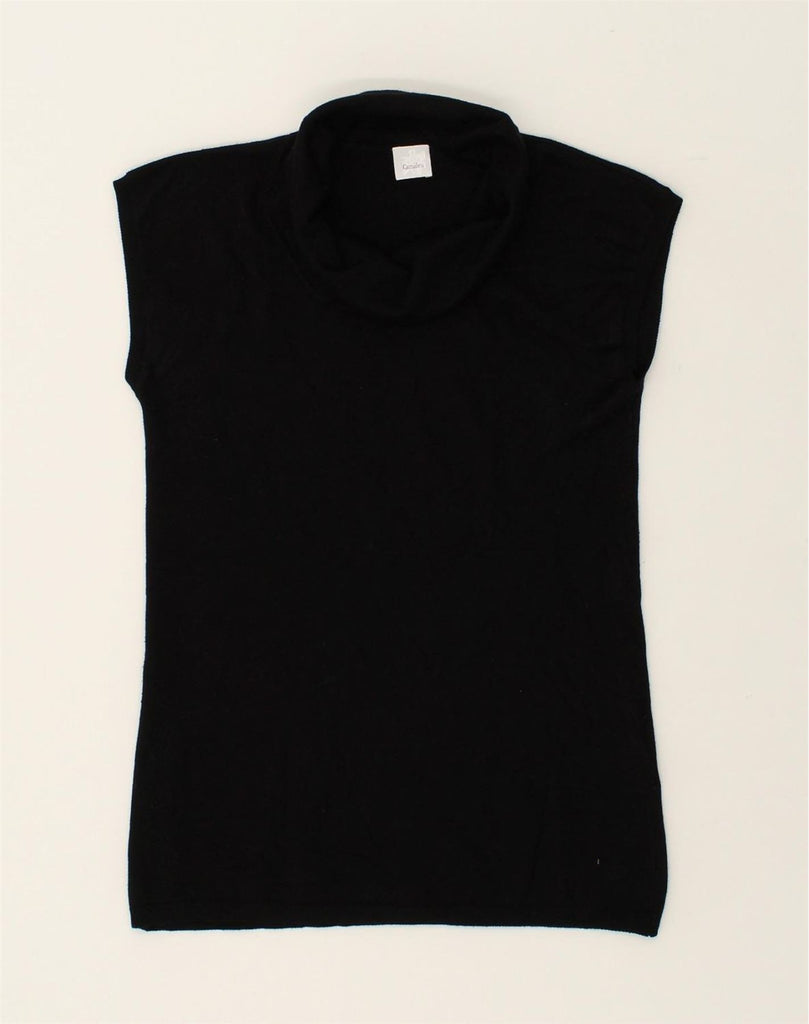 CAMAIEU Womens Roll Neck Vest Top UK 12 Medium Black Viscose | Vintage Camaieu | Thrift | Second-Hand Camaieu | Used Clothing | Messina Hembry 