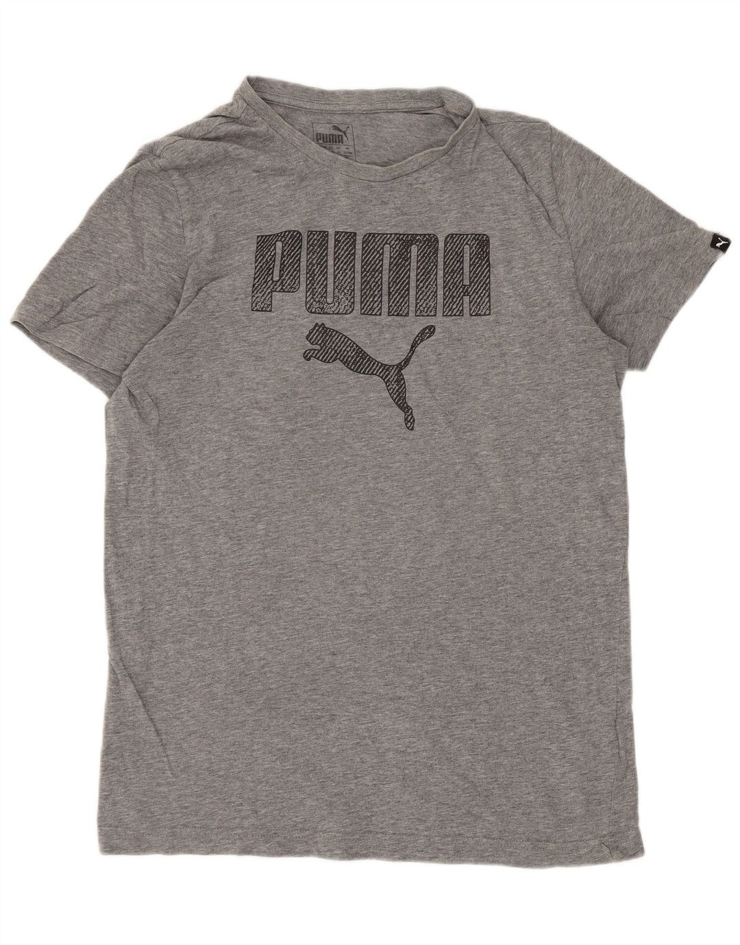 Puma Boys Regular Graphic T-Shirt Top 15-16 Years Grey Cotton