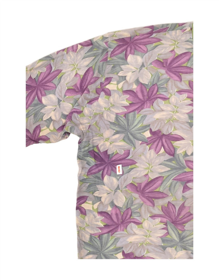 ROCCOBAROCCO Womens Graphic T-Shirt Top UK 14 Medium Pink Floral Cotton | Vintage Roccobarocco | Thrift | Second-Hand Roccobarocco | Used Clothing | Messina Hembry 