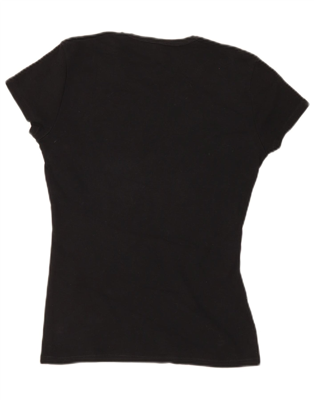 BENETTON Womens Graphic T-Shirt Top UK 8 Small Black