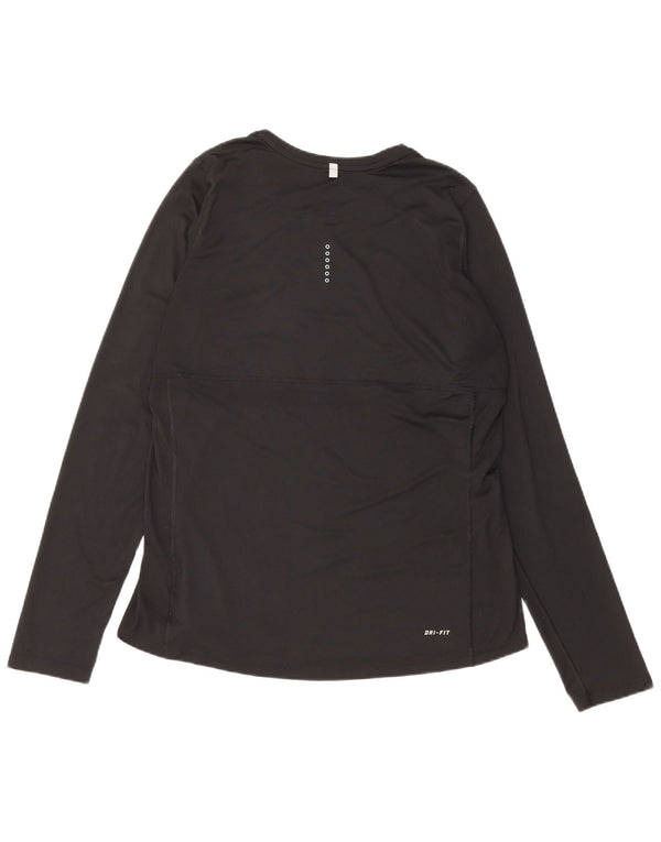 Nike Womens Dri Fit Top Long Sleeve UK 14 Large Black