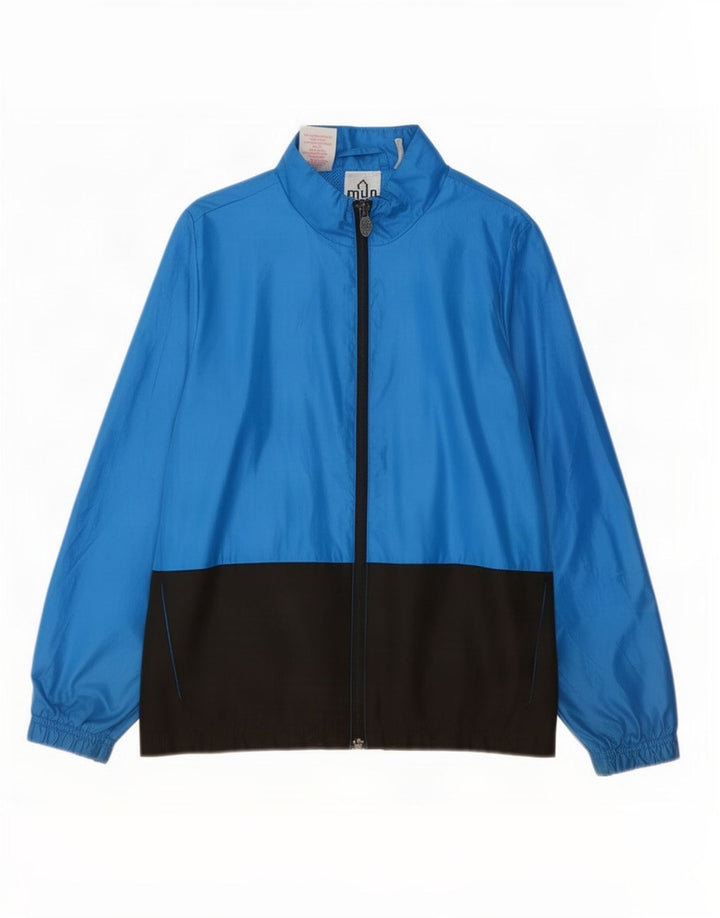 Adidas Boys Tracksuit Top Jacket 9-10 Years Blue Colourblock Polyester