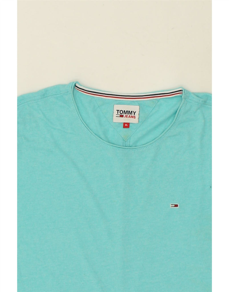 TOMMY HILFIGER Womens T-Shirt Top UK 20 2XL Turquoise | Vintage Tommy Hilfiger | Thrift | Second-Hand Tommy Hilfiger | Used Clothing | Messina Hembry 