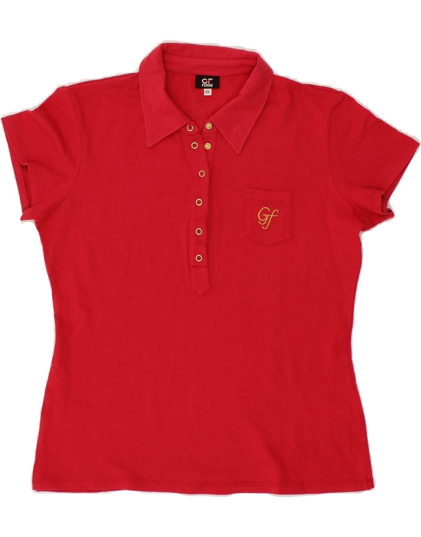 GF FERRE Womens Polo Shirt UK 18 XL Red Cotton