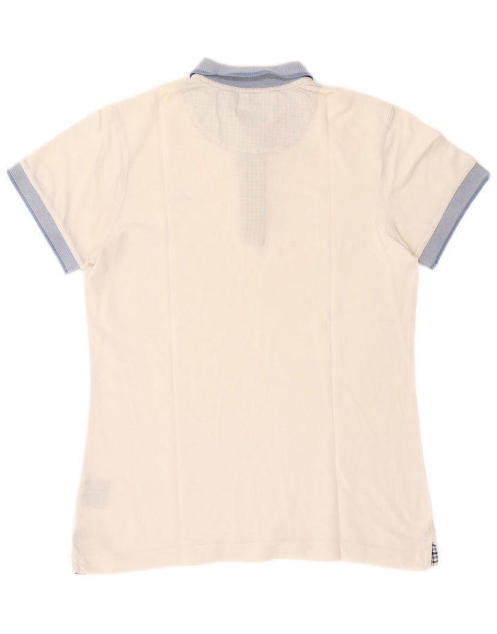 Kappa Mens Polo Shirt Medium White Colourblock Cotton