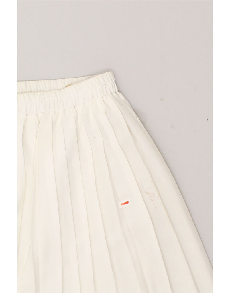 VINTAGE Womens Pleated Skirt UK 12 Medium W28 White Viscose | Vintage Vintage | Thrift | Second-Hand Vintage | Used Clothing | Messina Hembry 