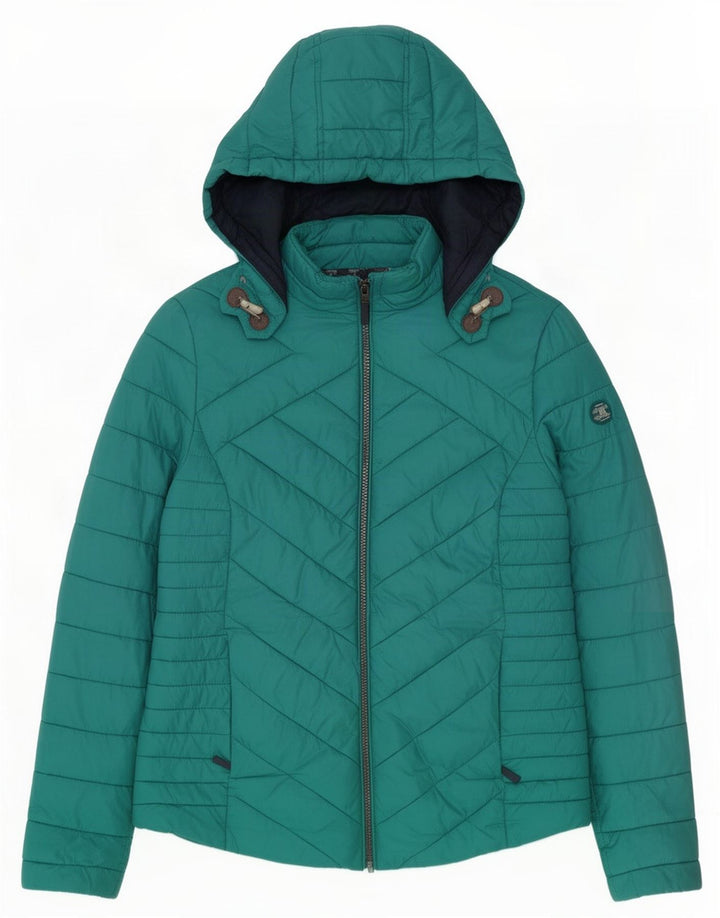 Barbour Womens Hooded Quilted Padded Jacket UK 14 Medium Blue Polyamide