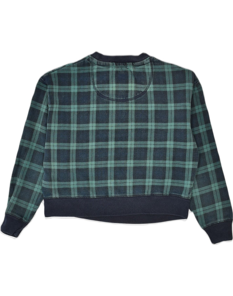 JACK WILLS Womens Sweatshirt Jumper US 8 Medium Green Check Cotton | Vintage | Thrift | Second-Hand | Used Clothing | Messina Hembry 