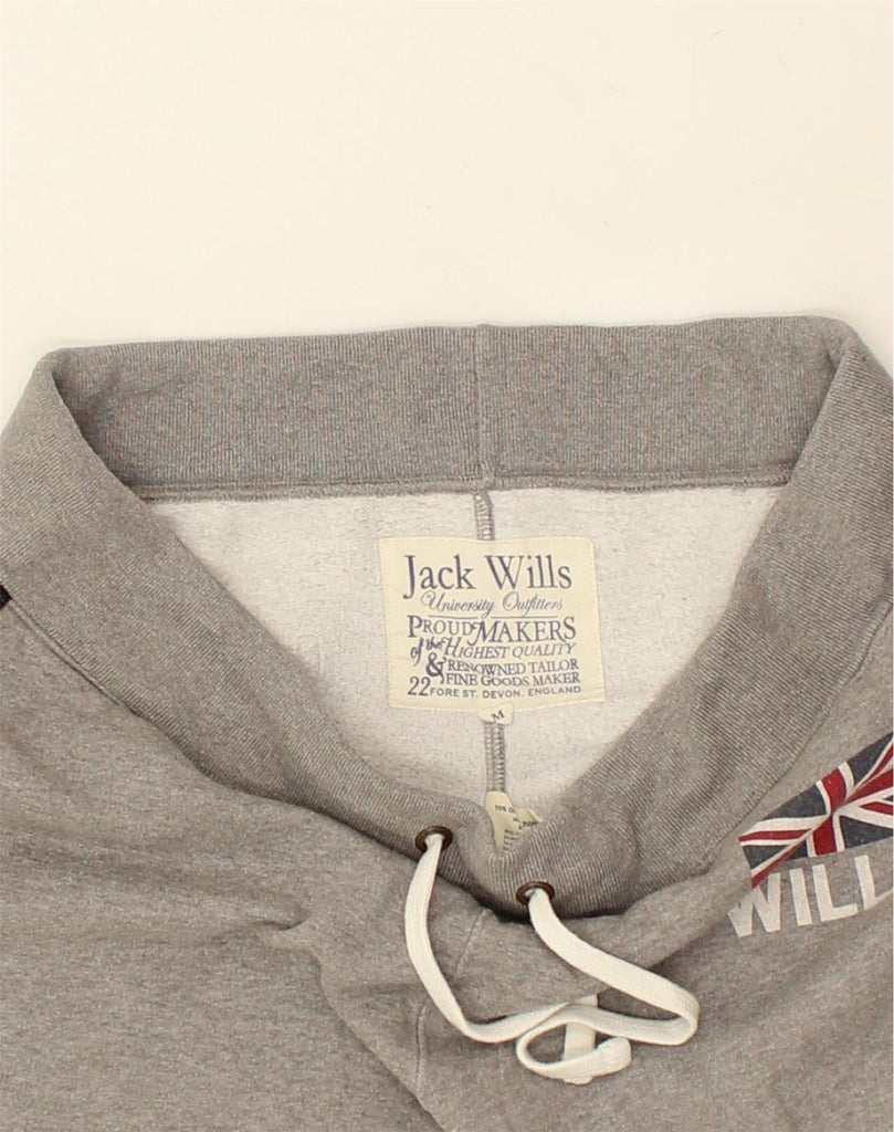 JACK WILLS Womens Graphic Sport Shorts UK 14 Medium Grey Cotton | Vintage Jack Wills | Thrift | Second-Hand Jack Wills | Used Clothing | Messina Hembry 