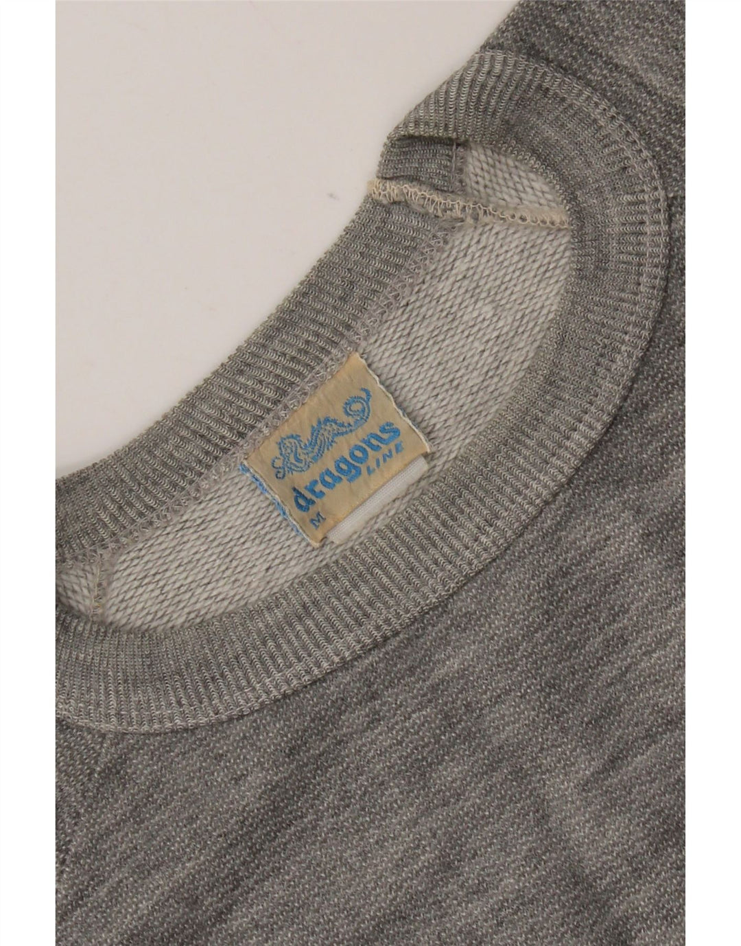 Vintage Mens Graphic Sweatshirt Jumper Medium Grey Flecked Cotton