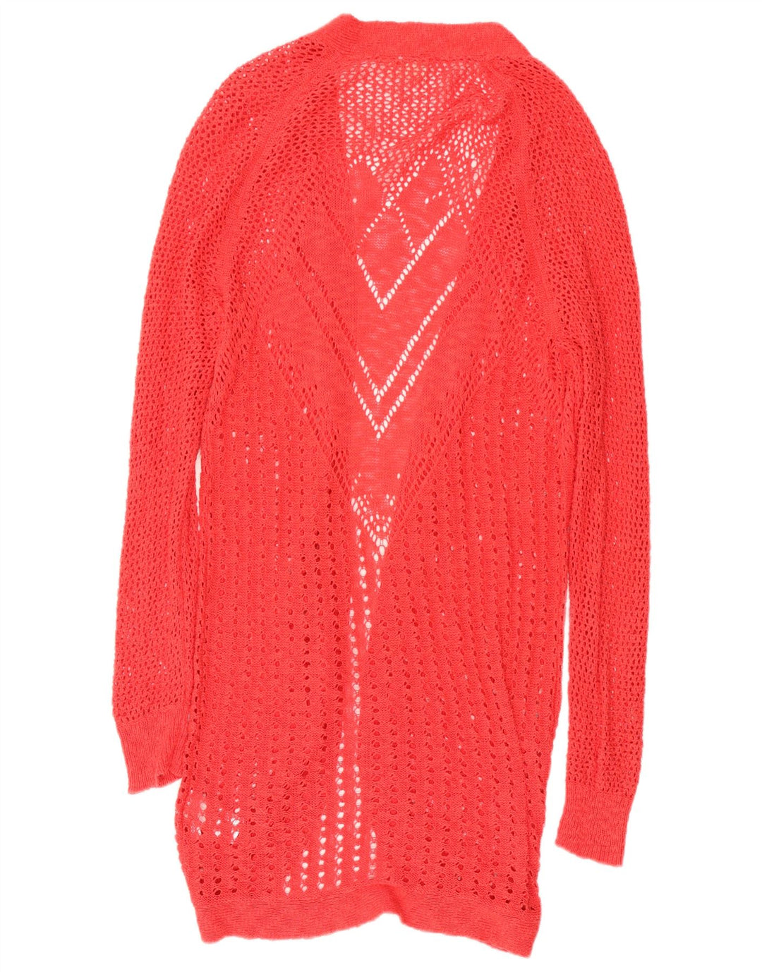 ROXY Womens Longline Crochet Cardigan Sweater UK 18 XL Red Cotton