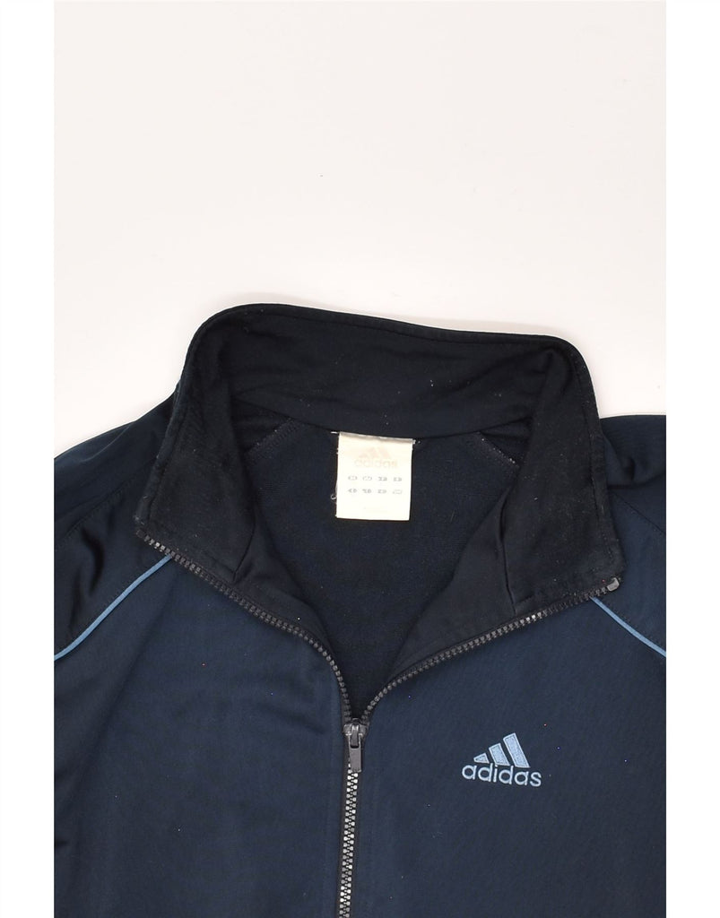 ADIDAS Mens Tracksuit Top Jacket UK 34/36 Small Navy Blue Polyester | Vintage Adidas | Thrift | Second-Hand Adidas | Used Clothing | Messina Hembry 