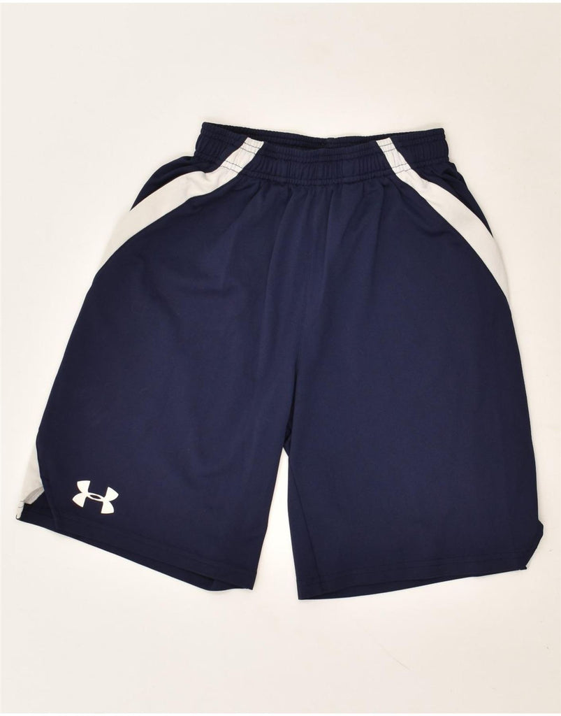 UNDER ARMOUR Boys Graphic Sport Shorts 9-10 Years Medium Navy Blue | Vintage Under Armour | Thrift | Second-Hand Under Armour | Used Clothing | Messina Hembry 