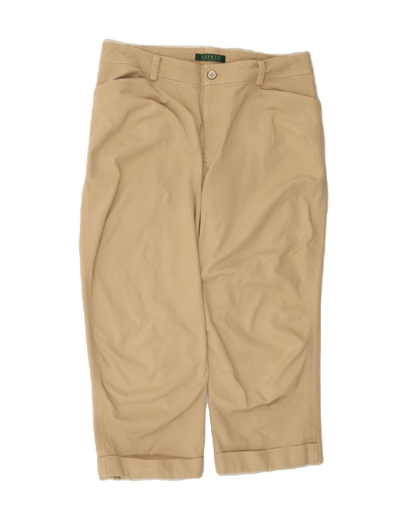 RALPH LAUREN Womens Straight Capri Trousers US 12 Large W31 L20 Beige Vintage Ralph Lauren and Second-Hand Ralph Lauren from Messina Hembry 