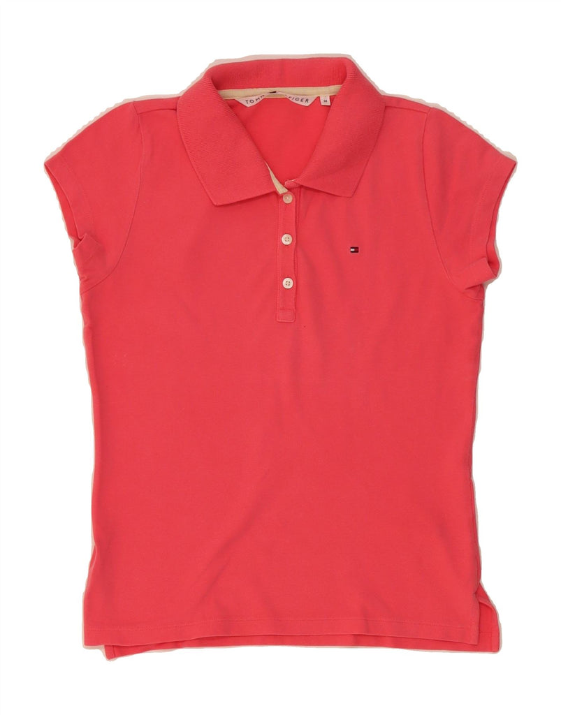 TOMMY HILFIGER Womens Polo Shirt UK 12 Medium Pink Cotton Vintage Tommy Hilfiger and Second-Hand Tommy Hilfiger from Messina Hembry 