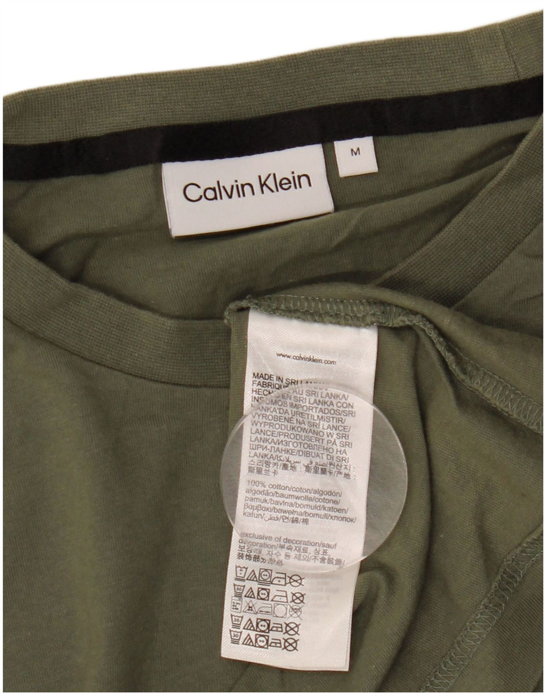 Calvin Klein Mens Graphic T-Shirt Top Medium Khaki Cotton