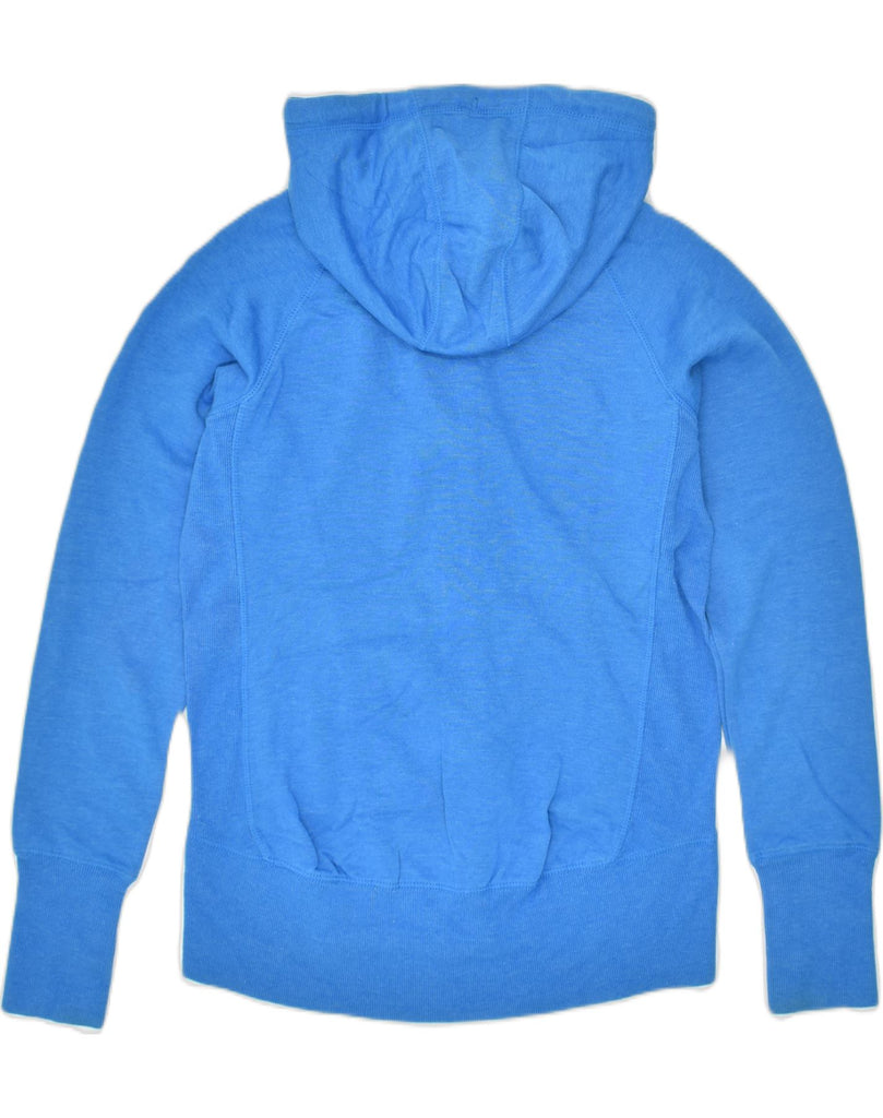 REEBOK Womens Zip Hoodie Sweater UK 14 Medium Blue Cotton | Vintage Reebok | Thrift | Second-Hand Reebok | Used Clothing | Messina Hembry 