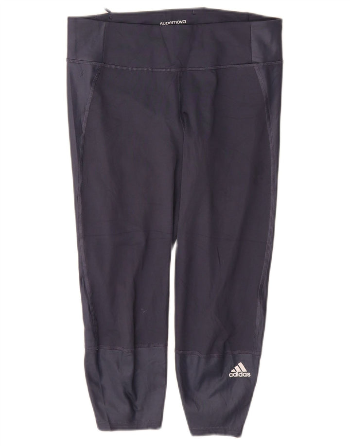 Adidas Womens Supernova Capri Leggings UK 8/10 Small  Navy Blue Polyester