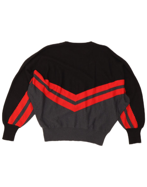 Mazzonetto Womens Crew Neck Jumper Sweater IT 48 XL Black Colourblock