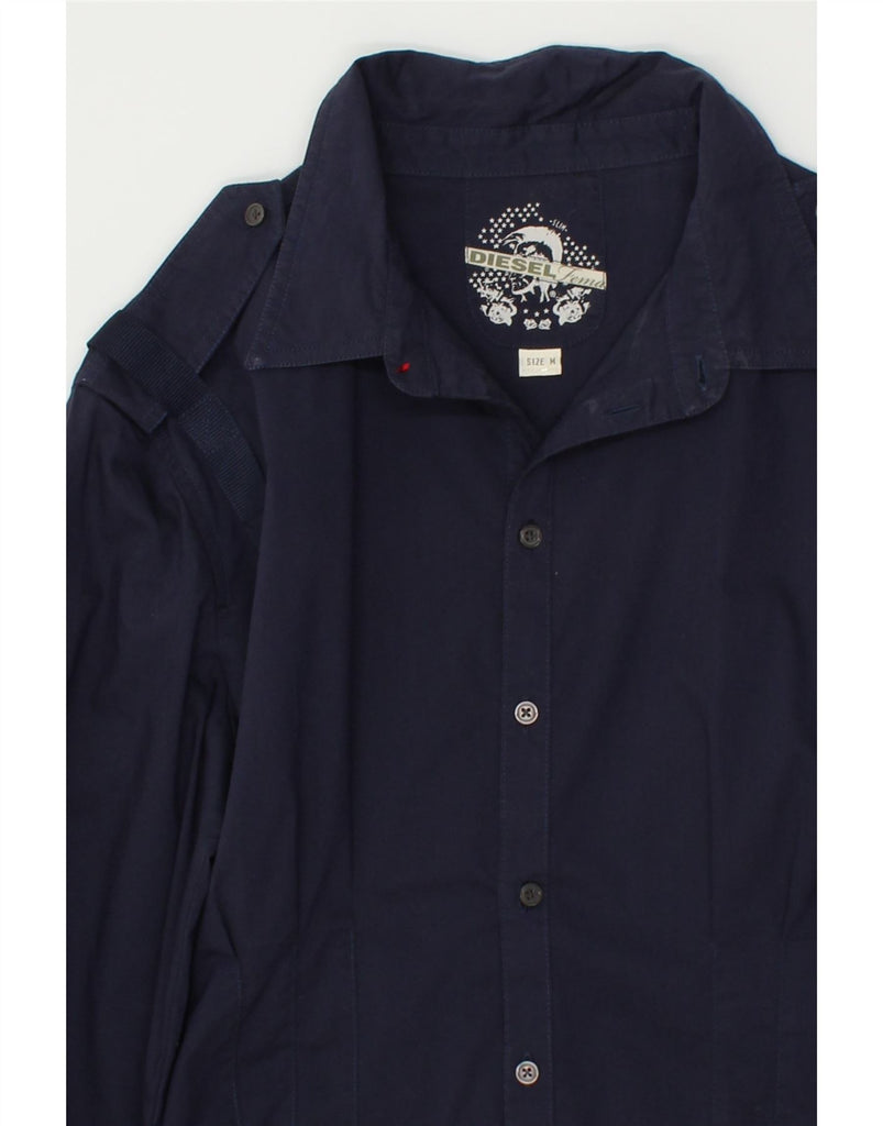DIESEL Mens Slim Shirt Medium Navy Blue Cotton | Vintage Diesel | Thrift | Second-Hand Diesel | Used Clothing | Messina Hembry 